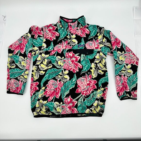 Patagonia Tops Patagonia Synchillia Snapt Fleece Pullover Manoa Floral Print Hawaiian Flower